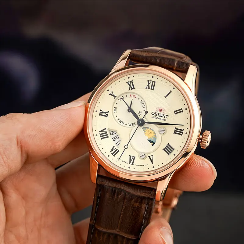 Orient Sun & Moon Automatic White Dial Men's Watch- RA-AK0007S